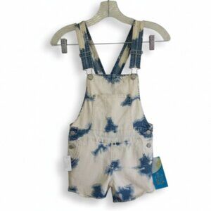 Vintage Jordache Girls Overalls Size 6-6X NEW Tie-Dye Denim Shortalls Romper